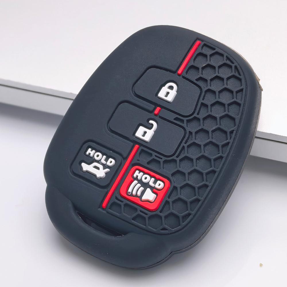 Silicone Key Cover for Toyota Key, Fits Toyota Corolla Camry RAV4 Yaris Hilux Highlander Prado Vios Fortuner, Shockproof Key Fob Holder