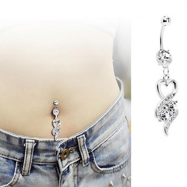 Модное хирургическое стальное сердце для пупка, пирсинг, ювелирные изделия MIT