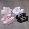 Summer New Fashion Rhinestone Wedge Heel Waterproof Table High Heel Cool Slippers Women's Shoes