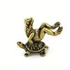 1pc Home Decoration Antique Play Brass Tortoise Frog Miniature Statue Decoration Desk Decoration Bronze Sculpture