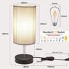 Прикроватная лампа, настольная лампа с USB-портом для зарядки, небольшая настольная лампа с 3 цветовыми режимами, настольная лампа для спальни с серым тканевым абажуром.