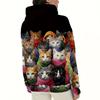 Cats Pattern No Pockets Designer Pullover Hoodie Fall Fashion Y2K Clothes Casual Loose Women's Sweatshirts