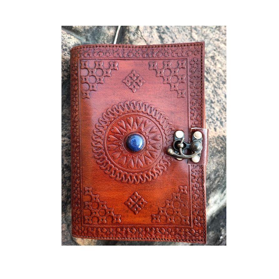 Кожаный журнал для путешествий, винтажный журнал для женщин и мужчин, кожаный блокнот, пополняемый дневник, альбом для рисования, кельтский журнал с камнем, лучшие подарки