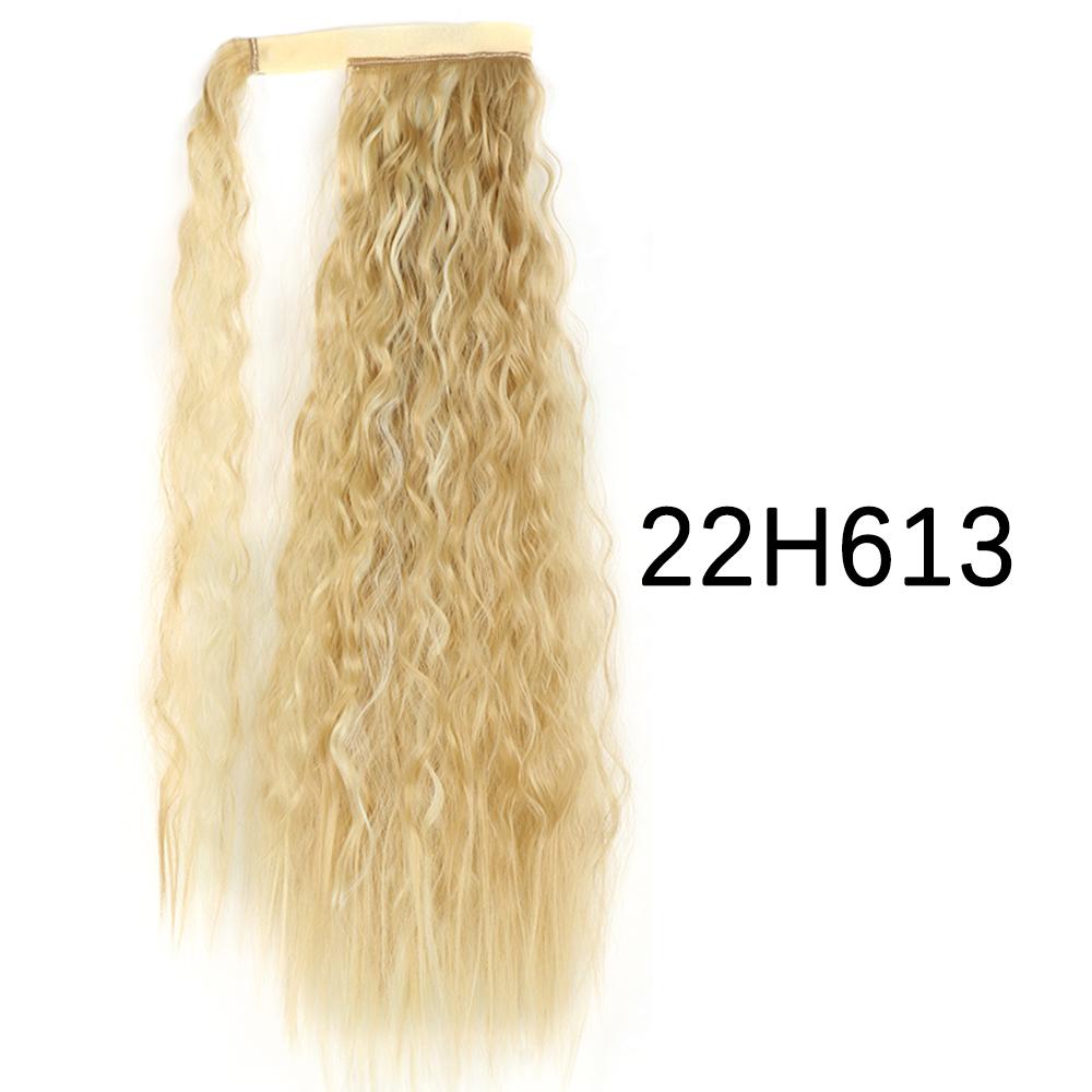 MISS WIG Synthetic Long Wavy Ponytail Hairpiece Natural Blonde Brown Wrap Around Hair Extensions for Women
