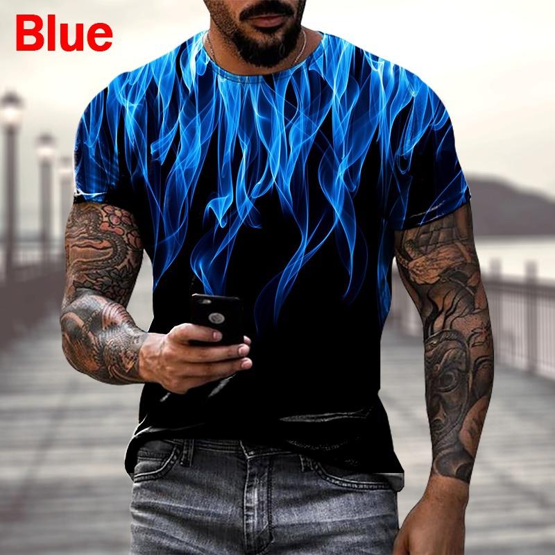 Модная повседневная классическая 3D-печать мужская футболка с круглым вырезом и коротким рукавом в уличном стиле