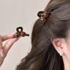 Круглая мини-заколка кофейного цвета, нежный темперамент, заколка-краб для челки сбоку, модный универсальный высококлассный аксессуар для волос для женщин