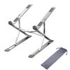 Ideamall Laptop Stand, PC Stand, Cooling, Desktop, Foldable, Non-Slip, Portable, Height Adjustable, Aluminum Alloy, Storage Bag Included (Silver)