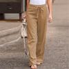 Summer Elastic Waist Solid Color Wide Leg Pants Loose Pants Female