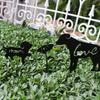 Металлические колышки для сада собак, украшения в виде силуэта матери и ребенка, устойчивые к погодным условиям, колышки для садовых игрушек для украшения газона на открытом воздухе