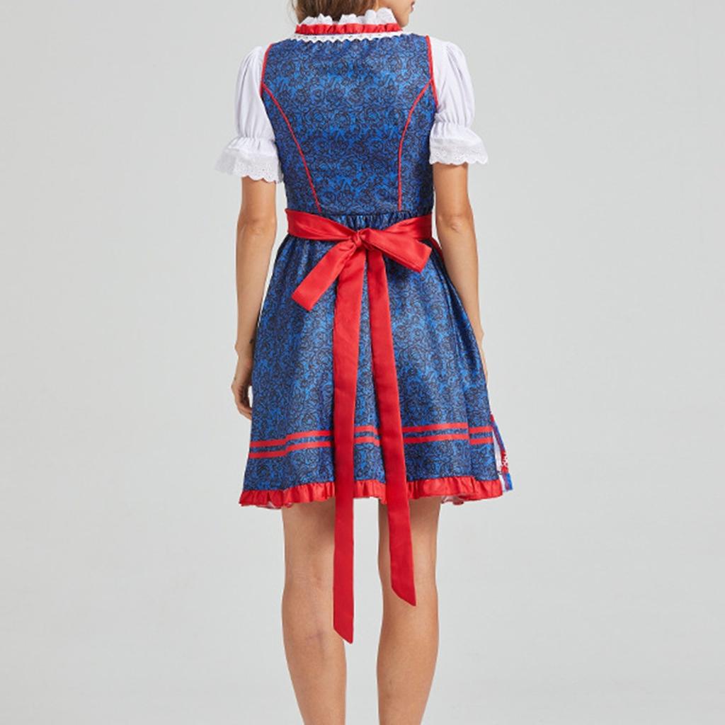 Beer Festival Costume Bavarian Women's Performance Costume Floral Print Square Neck Dress