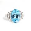 Кольцо с натуральным небесно-голубым топазом 8,50 карат, овальный драгоценный камень 10*14 мм, стерлинговое серебро 925 пробы, классический дизайн, изысканное ювелирное изделие для женского юбилея