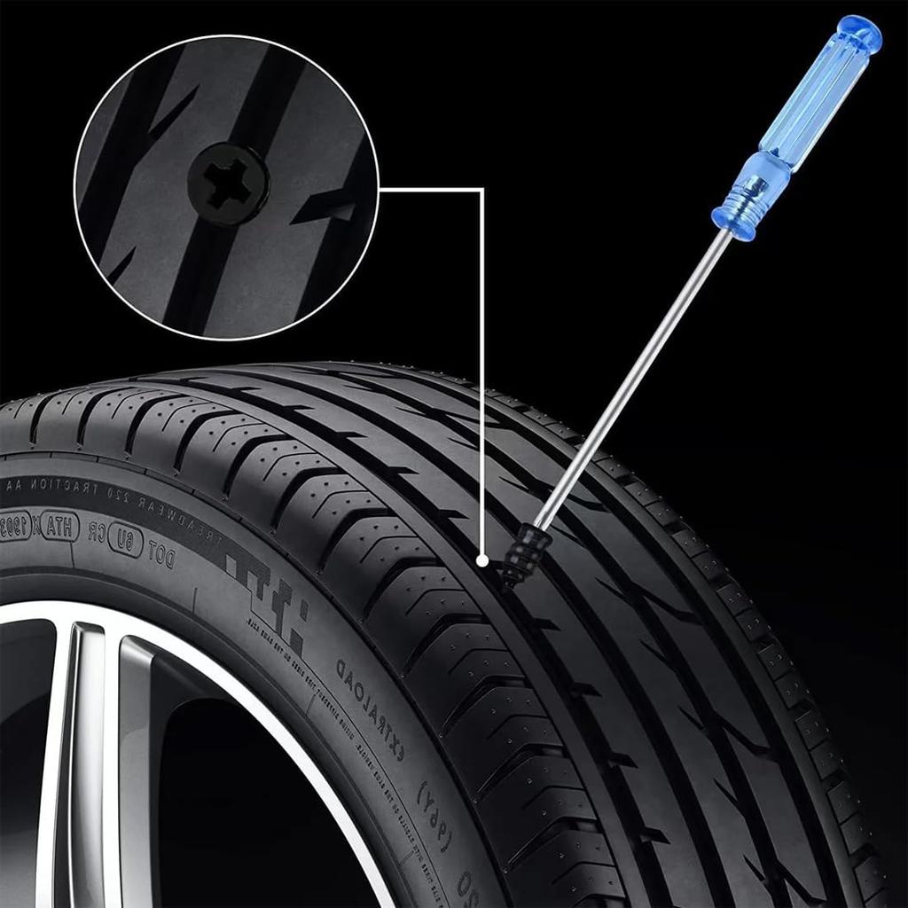 21 Pieces Vacuum Tire Repair Nails, Rubber Spiral Nails Supplied with Screwdriver for Cars, Trucks,Bike Rubber Tire Repair Kit