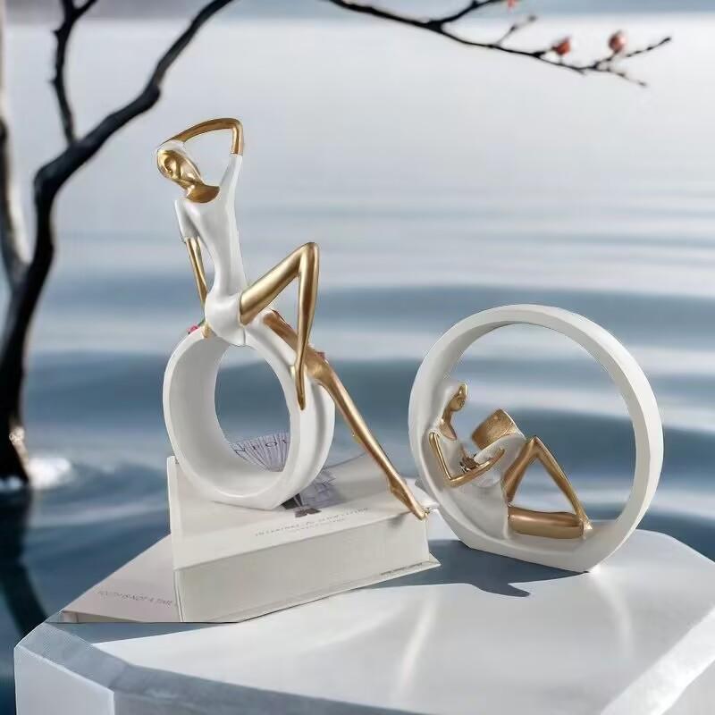 Европейская Книга для Чтения Девушка Йога Смола Фигурки Предметы Декора Домашняя Комната Письменный Стол Статуэтка Аксессуары Журнальный Столик Скульптура Поделки