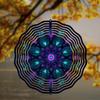 10-Inch Bohemian Hanging Wind Spinner with 360° Swivel Hook – Vibrant Metal Art Design In Blue, Purple & Black Stripes