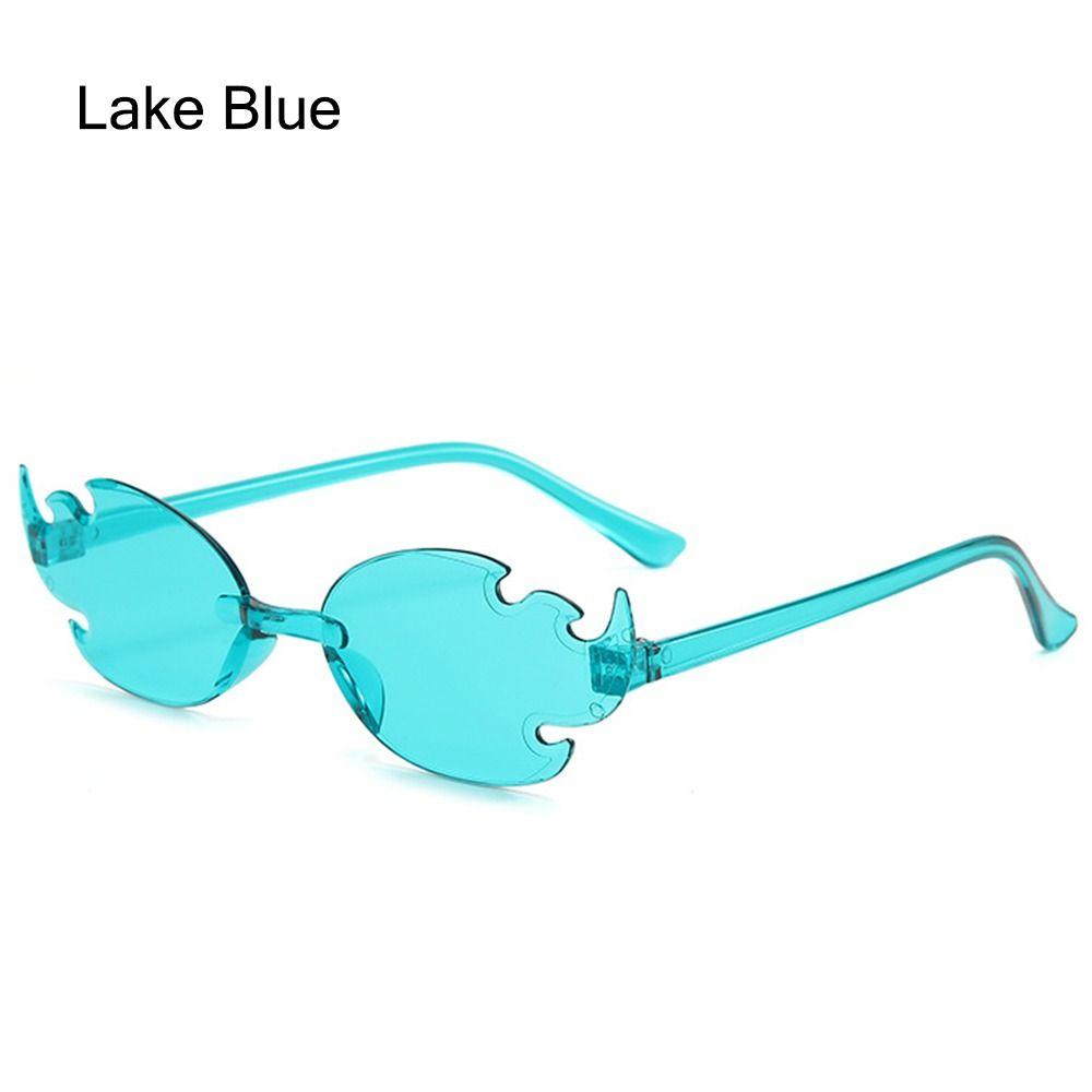 Colorful Flame Shaped Sun Glasses Rimless Party Cosplay Glasses for Women & Men