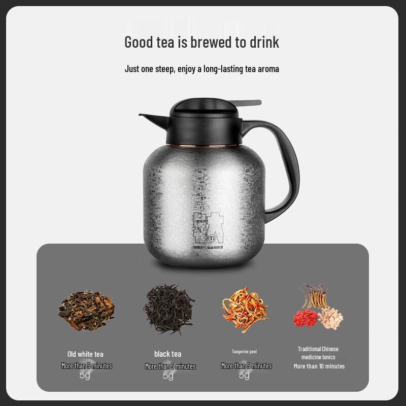 MEIISEO 1.4L Pure Titanium Tea Pot with Smart Temperature Display