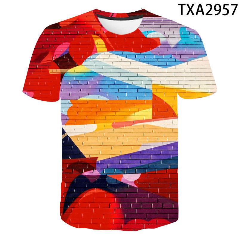 Футболки аниме гранж граффити 3D принт летняя футболка мода дети повседневный мальчики девочки кавайные мультфильмы круглый вырез футболка топы