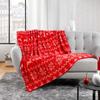 Plaid - Holly - 125 x 150 cm - Flanelle - Poche pour pieds - Rouge