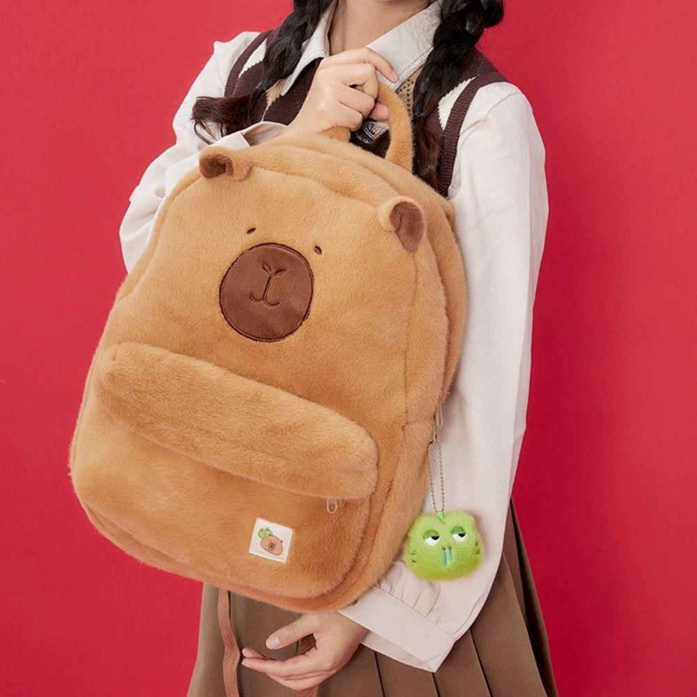 School Bag Capybara Shoulder Bag Large Capacity Cartoon Capybara Handbag  Kids Birthday Gift