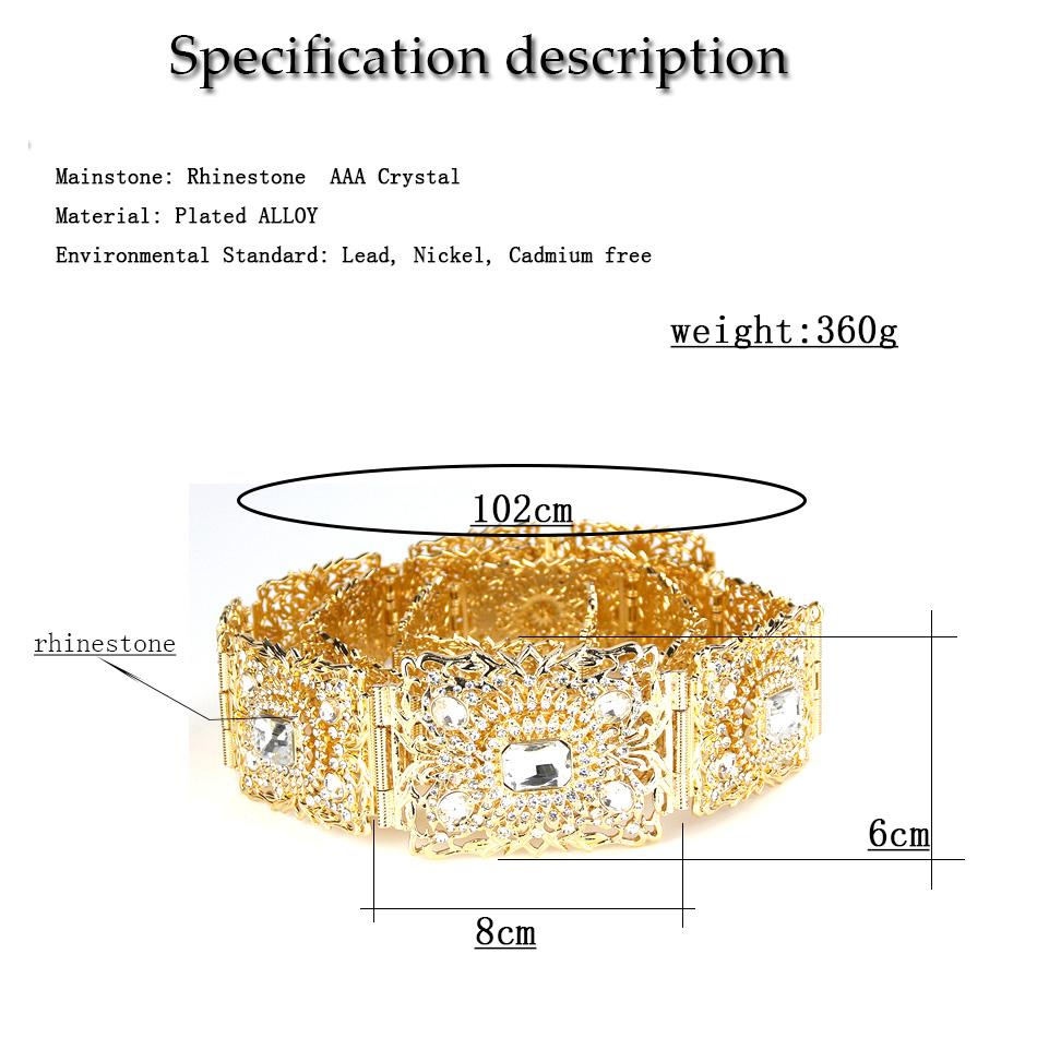 Золотой Цвет Кристалл Пояс Леди Невеста Свадебный Пояс Ювелирные Изделия Украшенные Цепи Талии