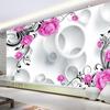 Обои 3D Rose Pattern Circle Murals Гостиная Спальня Ресторан Офис Фон Обои Домашний Декор
