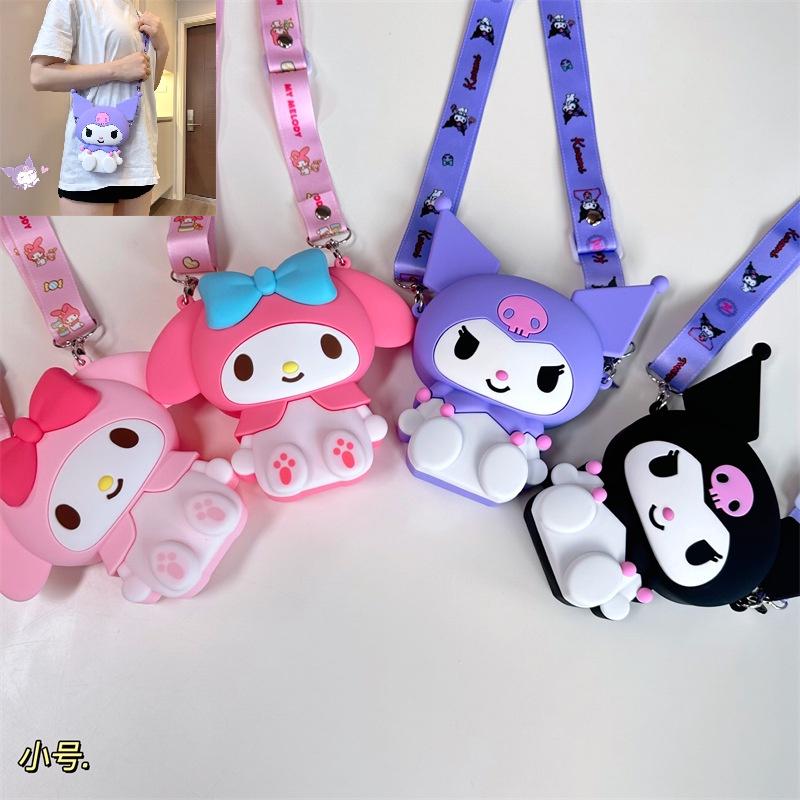 Q Дядя Оригинальный Sanrio Kuromi Силиконовая 3D Желейная Сумка Через Плечо Маленького Размера Милая и Прелестная Фиолетовая