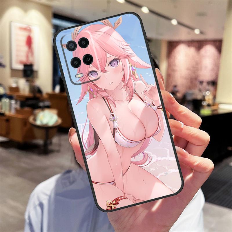 Чехол Genshin Impact Хентай Сексуальный для Oppo A17 A77 A80 A40 A60 A98 A78 A18 A38 A58 A16 A76 A96 A74 A94 A54 A57S A15