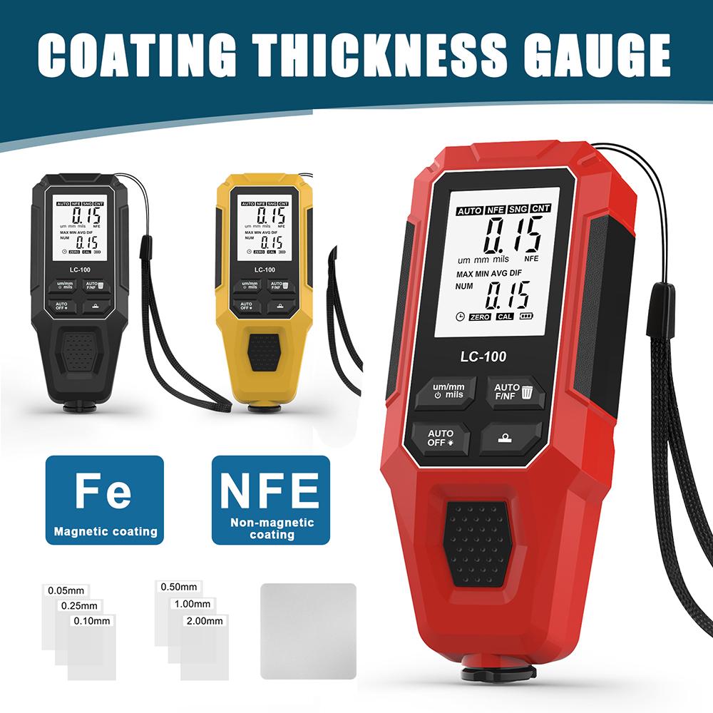 0-2000um Car Paint Thickness Tester Digital Display Thickness Gauge Coating Meter Manual Paint Tools for Automobile for Fe/nfe