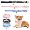 Sparkling Rhinestone Cat&Dog Collar PU Leather Puppy Traction Necklace Pet Adjustable Collar Dog