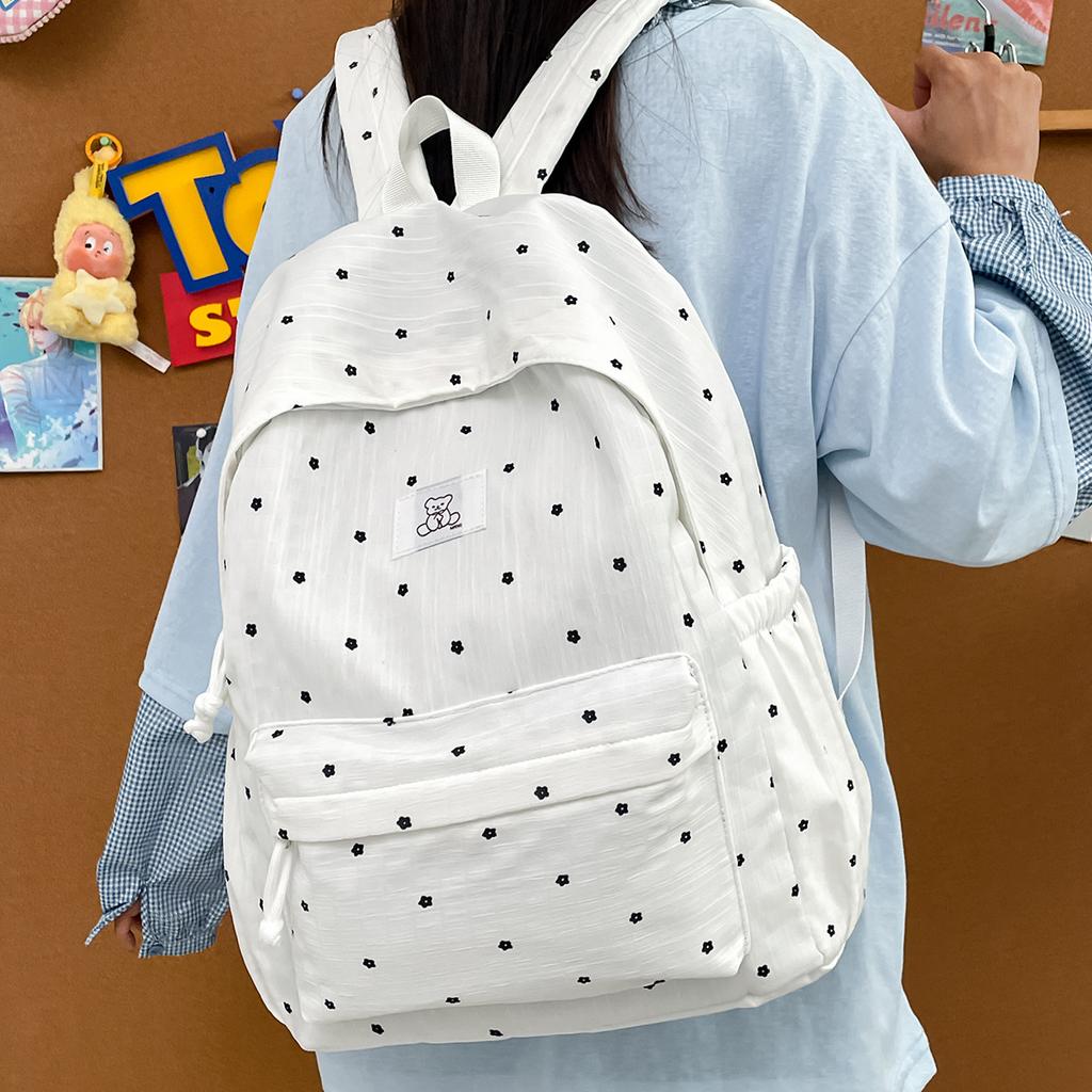 Рюкзак в горошек, новый, милый и свежий, для класса, для поездок, большой вместимости, для ученика средней школы, универсальный, для девочки-студентки