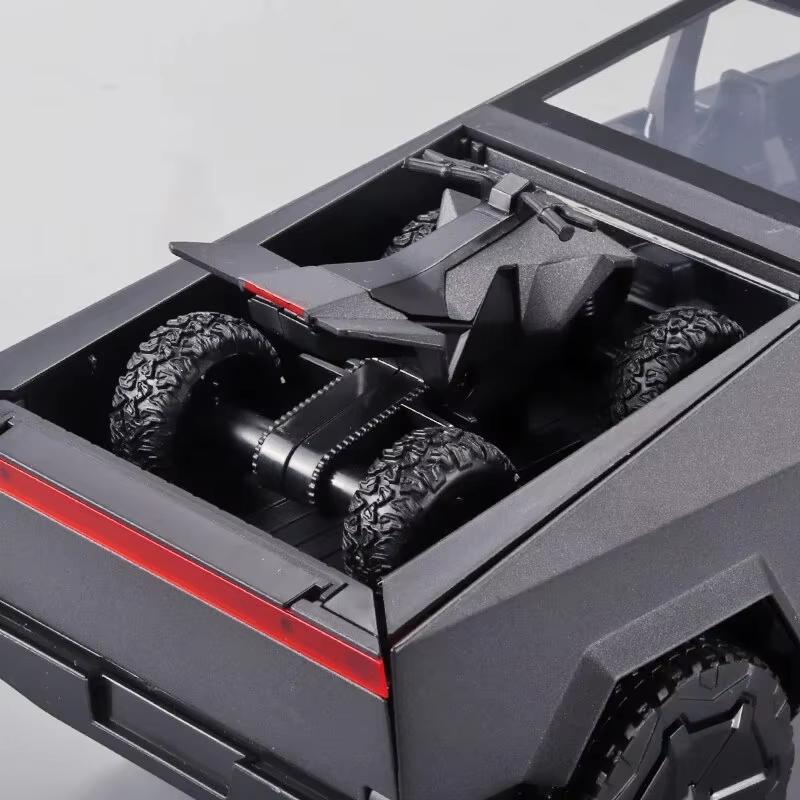 Новый 1:24 MINI Tesla Cybertruck пикап прицеп литой автомобиль модель литой металлический внедорожник грузовик симулятор детская игрушка подарок