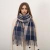 High-end Color Plaid Versatile Imitation Cashmere Scarf Women's Autumn and Winter Thickened Warm and Cold-proof Shawl Scarf