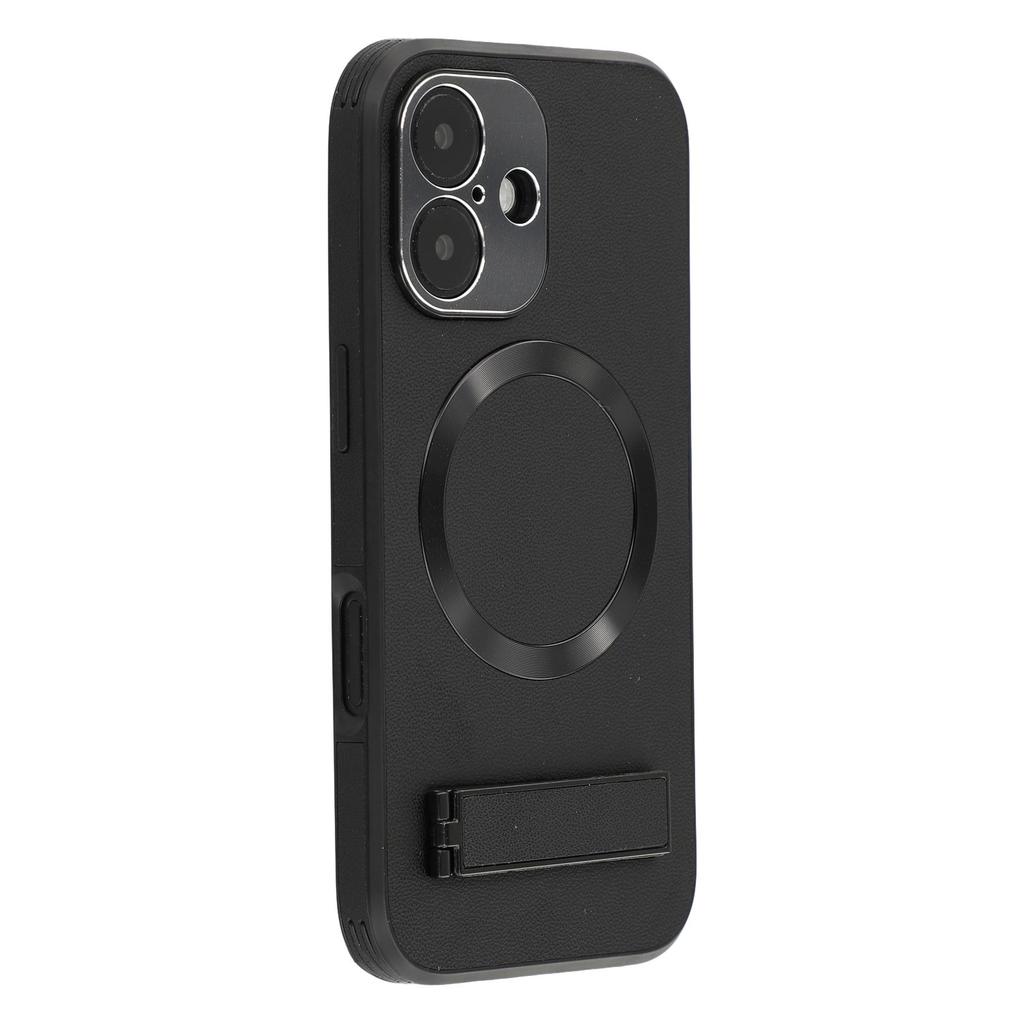 Чехол-подставка для iPhone 16, совместимый с MagSafe, задняя крышка для телефона из ПК+ТПУ+ПУ