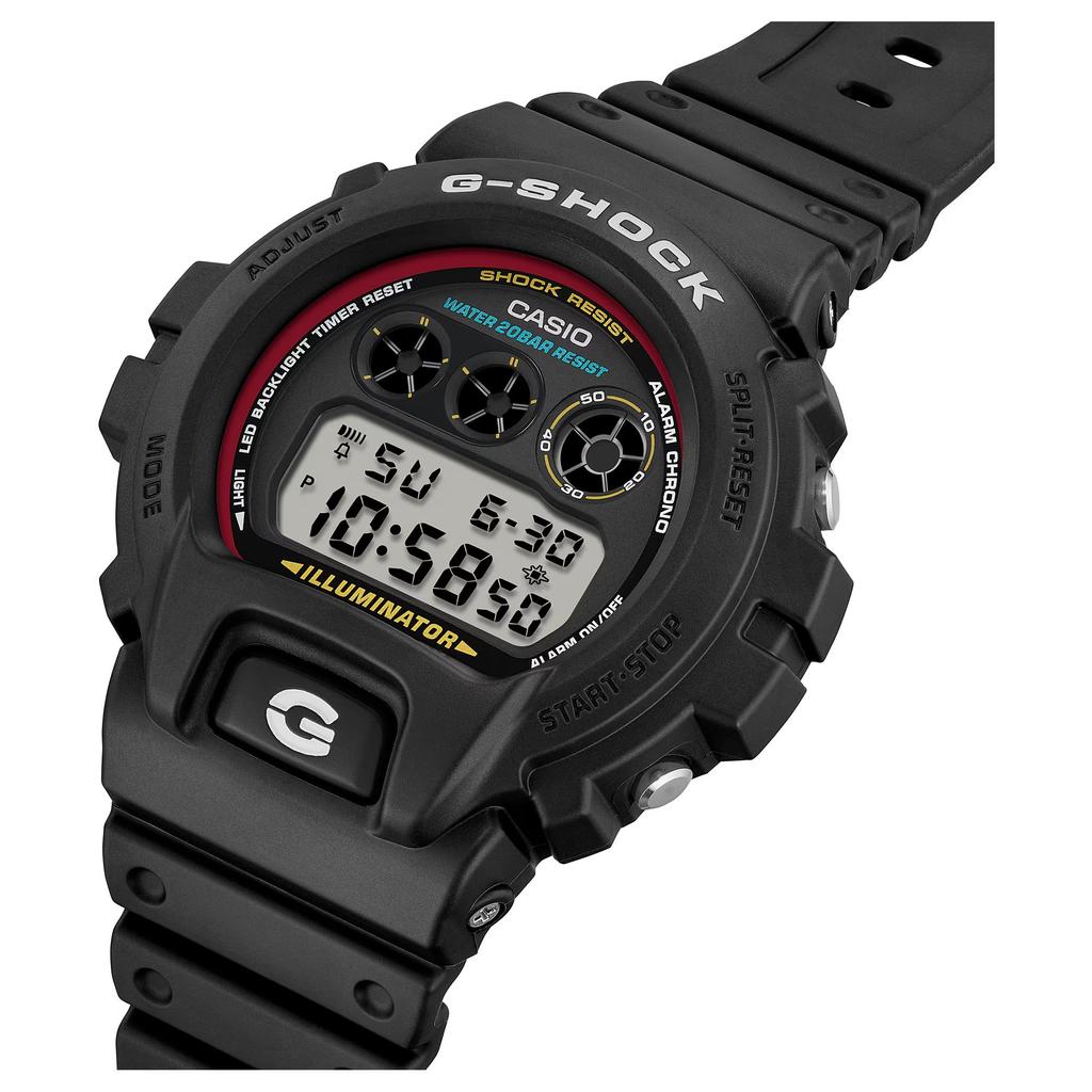 Casio Digital Series Three-Eye Waterproof 200 M Quartz Movement Resin Strap Watch Unisex Watches Gray DW-6900RL-1PR