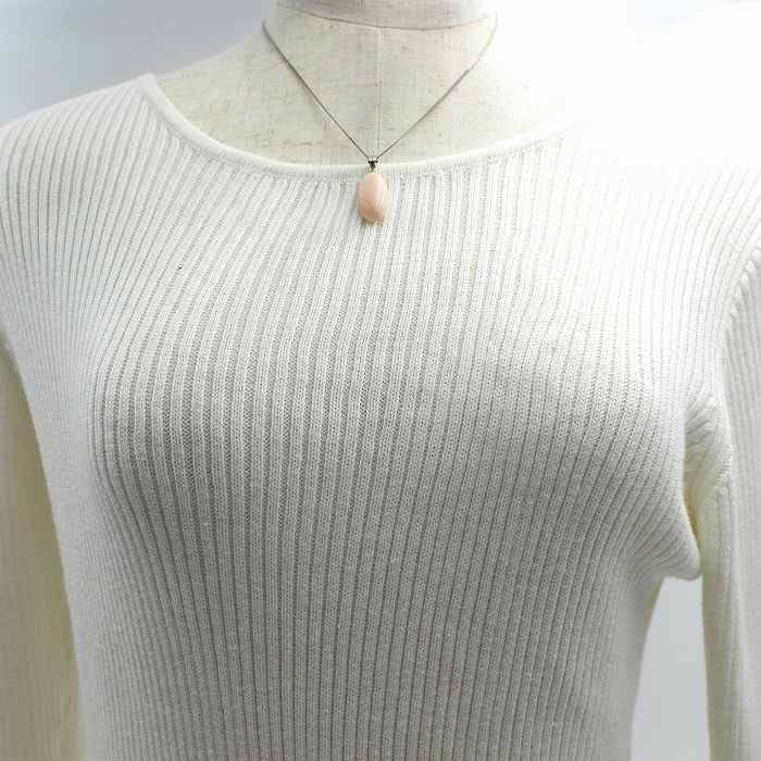 Pink Coral Oval Pendant with 14K White Gold Hardware Gift Wrapping and Gift Tag Includes a 40cm Plated Chain Be Changed To an 18K Gold Chain Undyed