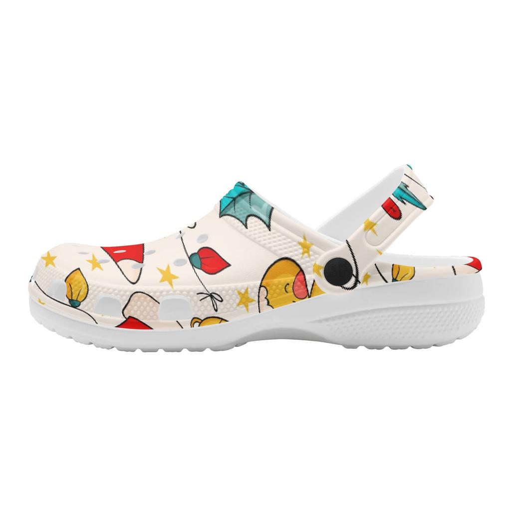 Cartoon Printed EVA Casual Clogs Men Women Soft Sole Lightweight Soft Slip On Sandals Slippers Summer Daily Leisure Shoes