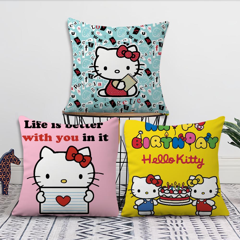 Cartoon Cute Pink Kawaii H-Hello K-Kitty Cat Sro Comfort Soft Hogar Pillowcase Sofa Living Room Bed Home Decor Protective Covers