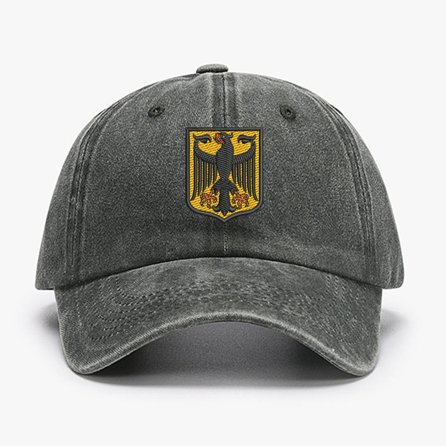 Германия Германия Герб Щит Вышивка Винтаж Мужские Бейсбол мягкий хлопок Потертый мягкий Папины кепки