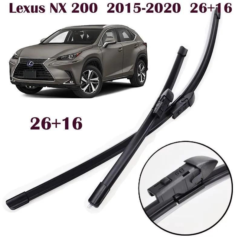 26"+16" Push Button Frameless Wiper Blades 2PCS for NX 200 2015-2020, RAV4 XA40, Harrier XU60, X-Trail T32, CR-V RW, Tiguan Mk2