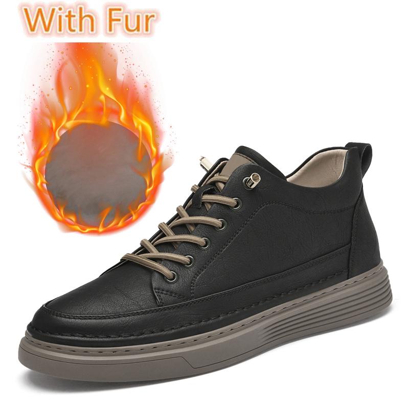 Мода 2024 года, новые теплые зимние туфли на плоской подошве из натуральной кожи, вулканизированные кроссовки, мужская трендовая повседневная кожаная обувь, кроссовки для тенниса, мужская обувь для активного отдыха