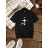 Kids Crewneck Short Sleeve T-Shirt, Fun Fishing & Cross Print Comfort Casual Tee