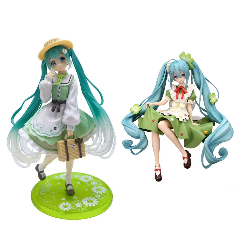 15cm Anime Figure Hatsune Miku Noodle Stopper Lucky Grass Fairy Action Figure PVC Collection Model Ornament Toys Gifts