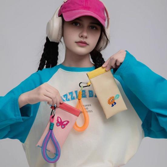 Magnetic Glasses Bag with Lanyard Cute Glasses Pouch Squeeze Top Sunglass Pouch Portable Eyeglass Case