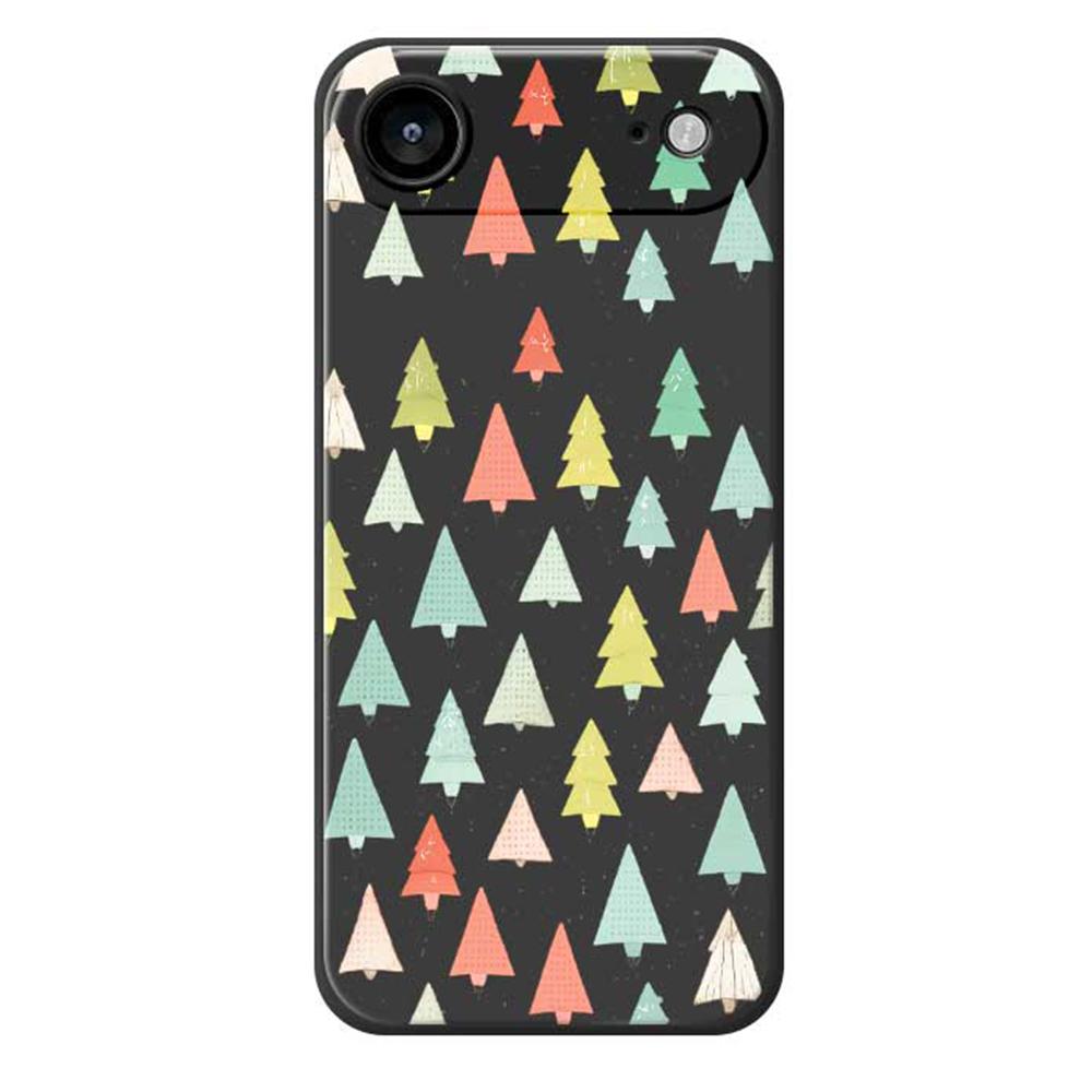 For iPhone 17 Air Case Colorful Trees Pattern Printing Straight Edge TPU Phone Back Cover