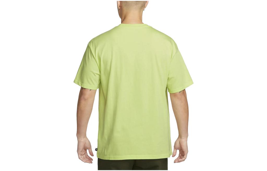 Nike T Shirts Men's Light Lemon Crew Neck Moderate Straight Fit FB8141-736