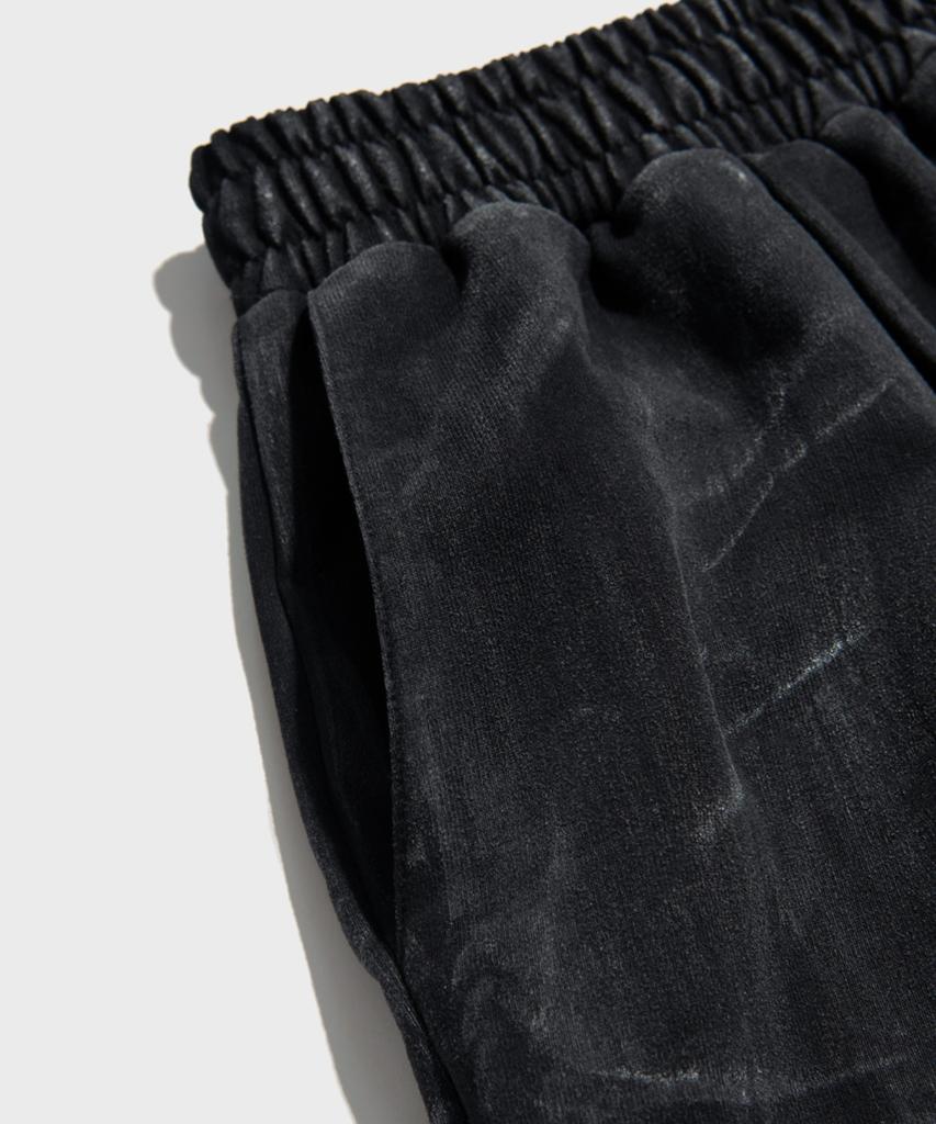 UNLC Dirty Hand-Painted Bermuda Pants Black