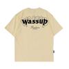 Wassup American Letter T-Shirt Short-Sleeved Men's Summer 2025 New Trendy Tee Couple Round Neck T-Shirt Top