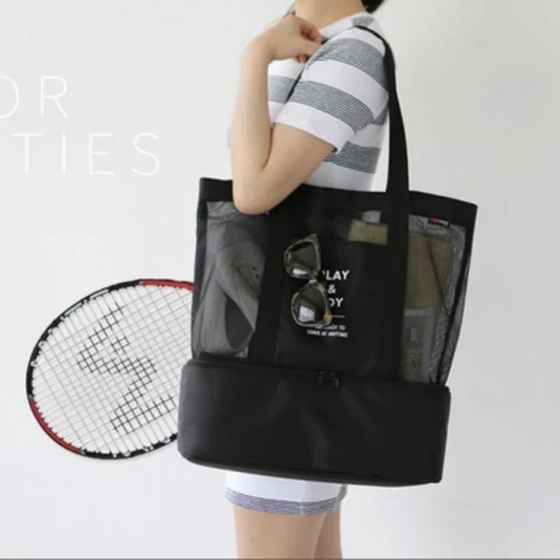 Handbag Shoulder Insulation Bag Double Picnic Bag Grid Storage Bag Ice Bag Storage Bag