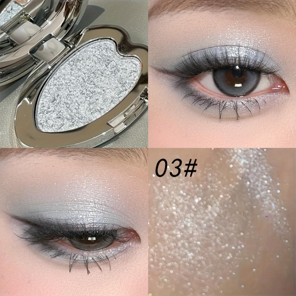 Herorange Heart-Shaped Highlighter Eyeshadow - Shimmer Glitter, Creamy Texture, Waterproof, Christmas Gift