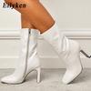 Модные женские ботильоны Eilyken размера 35-42 с квадратным носком, модные туфли на высоком каблуке, осенне-зимняя обувь, на молнии, для офисной леди, синие ботильоны для женщин